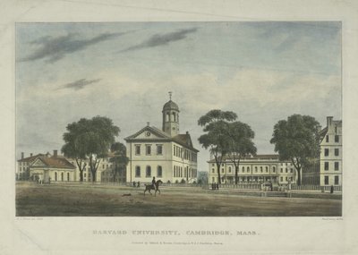 ハーバード大学、マサチューセッツ州ケンブリッジ、1828年 作： Alexander Jackson Davis