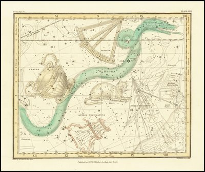 1822 - Alexander Jamieson - Hydra Sextans Felisとクレーター 作： Alexander Jamieson