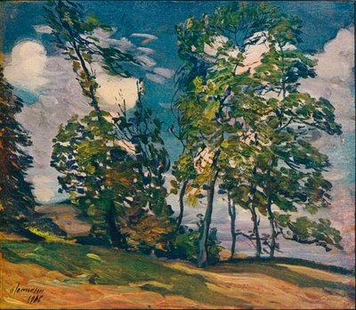 風の強い日、c1906 作： Alexander Jamieson