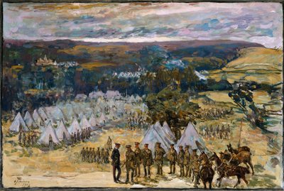 1914年、ホルトンで第10大隊、ヨークとランカスター連隊を視察したキッチナー元帥 作： Alexander Jamieson