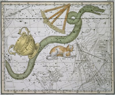 Hydra、「A Celestial Atlas」、パブ。 1822年 作： Alexander Jamieson