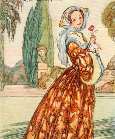 アン・ブーリン、c1507-1536。ヘンリー8世の妻と配偶者、エリザベス1世の母、1937 作： Alexander K. MacDonald