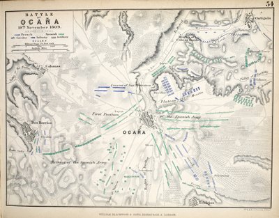 ウィリアムブラックウッドとサンズによって発行されたオカナの戦いの地図、エジンバラとロンドン、1848年（手描きの彫刻） 作： Alexander Keith Johnston
