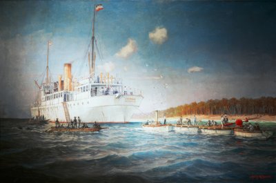 キャロライン島ヤップ1905の前にケーブル蒸し器ステファン 作： Alexander Kircher