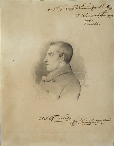 詩人アポロン・アレクサンドロヴィチ・グリゴリエフの肖像、1822～1864年、1846年以前 作： Alexander Konstantinovich Bruni