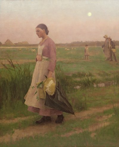 戻ってくるホップピッカー、1883 作： Alexander Mann