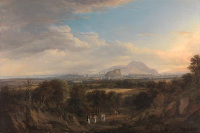 西から見たエディンバラの眺め、1822 年から 1826 年。 作： Alexander Nasmyth