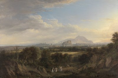 西からのエジンバラの眺め、c.1822-26（キャンバスに油彩） 作： Alexander Nasmyth