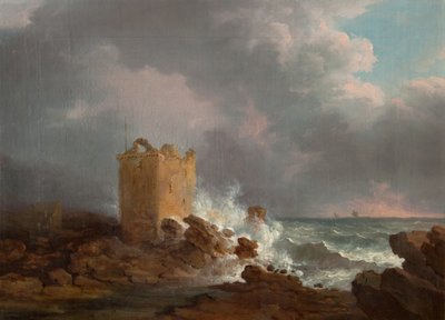 嵐の間のブローティ城、1810年頃（キャンバスに油彩） 作： Alexander Nasmyth