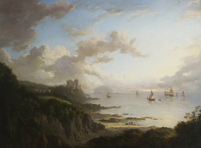 1816年頃、アイルサクレイグのいる北からのカルザン城 作： Alexander Nasmyth