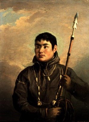 エスキモーの捕鯨船員の肖像」ジョン・サシェーズ（油彩・キャンバス） 作： Alexander Nasmyth