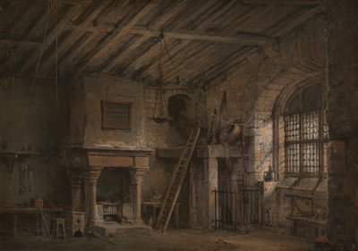 Heart of Midlothian のステージ デザイン。 トルブース 作： Alexander Nasmyth