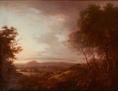 ブラックフォード・ヒルからのエジンバラの眺め (キャンバス上) 作： Alexander Nasmyth