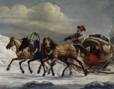 トロイカ。 1816 作： Alexander Osipovich Orlowski