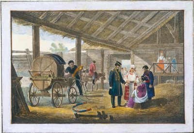 1820年の道端の宿 作： Alexander Pluchart