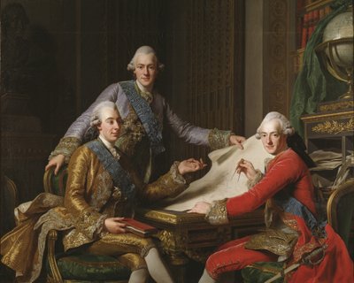 スウェーデンのグスタフ3世とその兄弟 作： Alexander Roslin