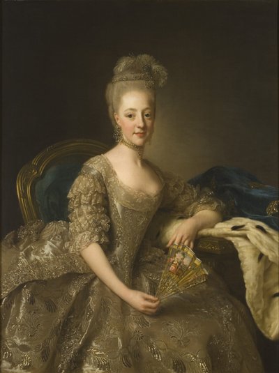 Hedwig Elisabeth Charlotte of Holstein-Gottorpの肖像1759-1818、1774 作： Alexander Roslin