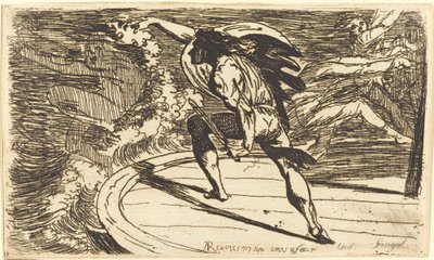 水の精霊を攻撃するコーマー 作： Alexander Runciman