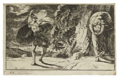 Fingal Encounters Carbon Carglass、c。 1774（クリームウォーヴ紙にエッチング） 作： Alexander Runciman