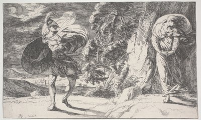 フィンガルとカーボン・カーグラスの出会い」1773年頃の初版（銅版画 作： Alexander Runciman