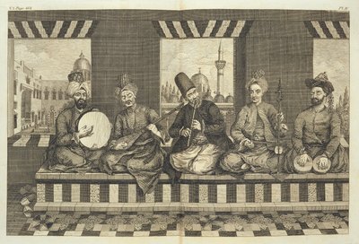 シリアのミュージシャン、「アレッポの自然史」からのプレート4、パブ。パトリック・ラッセル、1794 作： Alexander Russell