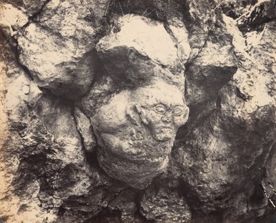 スミルナ近郊の洞窟の入口で最近発見された、固い岩に刻まれた巨大な頭部（写真）1866年 作： Alexander Sandor Svoboda