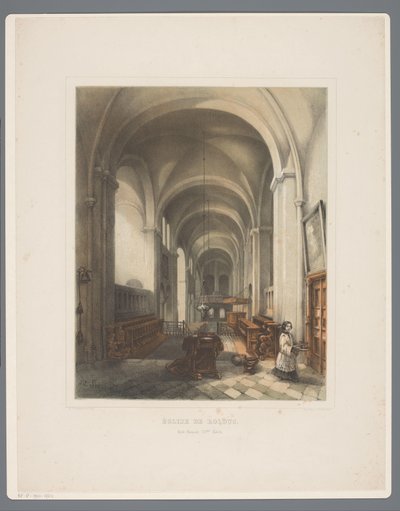 ロールダック修道院教会の内部 Église de Rolduc、Style Roman XIIme Siècle (オブジェクトのタイトル) Rolduc et ses environments (シリーズタイトル) 作： Alexander Schaepkens