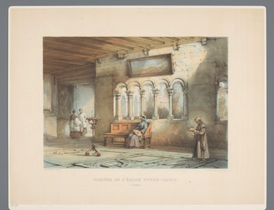 Klooster van Onze-Lieve-Vrouwebasiliek te Tongeren トングルのノートルダム教会の回廊 (オブジェクトのタイトル) リンブルグ州の 11 世紀から 13 世紀までの建築の古代遺跡 (シリーズ タイトル) 作： Alexander Schaepkens