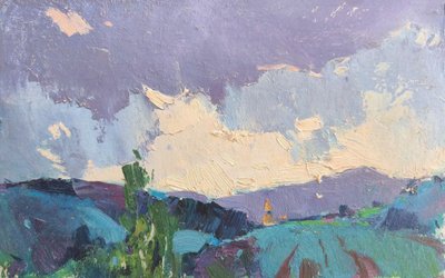 ドラマチックな山々の空 作： 