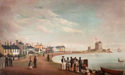 ビーチクレセントとブローティ城、1835年頃（キャンバスに油彩） 作： Alexander Smith