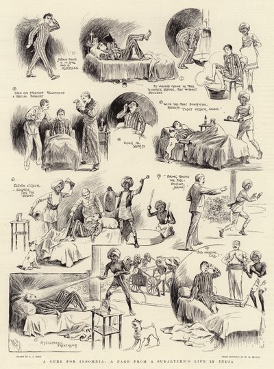 不眠症の治療法、インドでのサブアルターの生活からのページ 作： Alexander Stuart Boyd