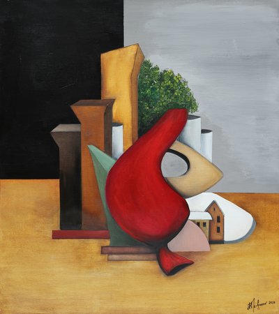 赤い幾何学模様の街 作： Alexander Trifonov