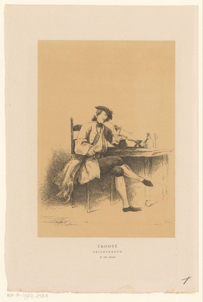 Cornelis Troostの自画像 快適さを観察する (オブジェクトのタイトル) 作： Alexander Ver Huell