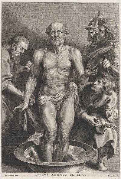 セネカの死、中央に立ち、足を水たまりに置き、サポート...、ca。 1655-78。 作： Alexander Voet