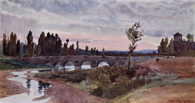 レオンの橋（カラーリトグラフ 作： Alexander Wallace Rimington