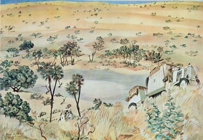 クプロ（キュベット）テハド地域の出口で、アフリカのデッサンと絵画から、シトロエンセンターアフリカ遠征中に実行された2番目のミッションハートアウドゥアンデュブルイユ、パブ。パリ、1927 作： Alexander Yakovlev