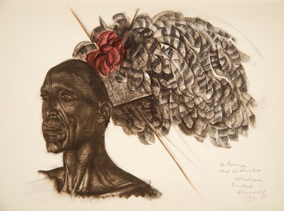 アフリカのデッサンと絵画のシェフ、アボアウア（バンビリ）は、シトロエンセンターアフリカ遠征の第2ミッション、ハートアウドゥアンデュブルイユ（パブ）で処刑されました。パリ、1927 作： Alexander Yakovlev