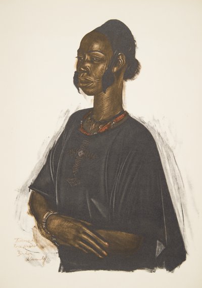 アフリカのデッサンと絵画のファムハウサ（ジンダー）は、シトロエンセンターアフリカ遠征、2番目のハートオードウィンデュブレイユミッション、パブで実行されました。パリ、1927 作： Alexander Yakovlev
