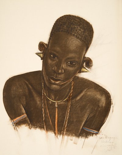 アフリカのデッサンと絵画のファムMゴーゴー（ドドマ）は、シトロエンセンターアフリカ遠征の2番目のミッション、ハートアウドゥアンデュブレイユ（パブ）で処刑されました。パリ、1927 作： Alexander Yakovlev