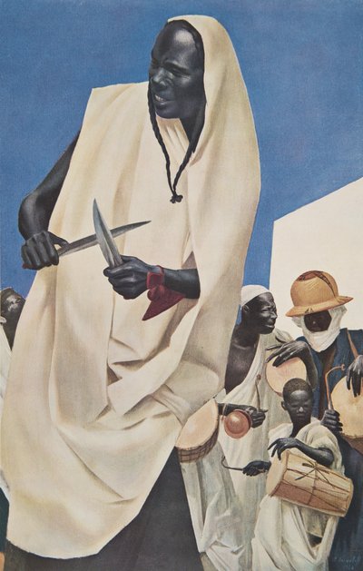 La Danse du Kuli-Kuta（Niamey）Dahomeyの古代の人間の犠牲のパロディ）、アフリカのデッサンと絵画から、シトロエンセンターアフリカ遠征、2回目のハートミッションで実行されました 作： Alexander Yakovlev