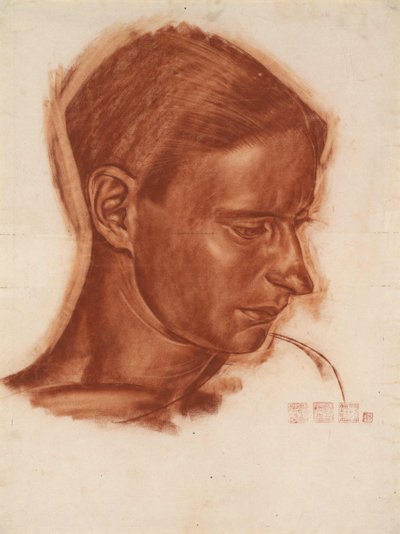アーティストの肖像Vasily Shukhaev 1887-1973、1910年代末 作： Alexander Yevgenyevich Yakovlev