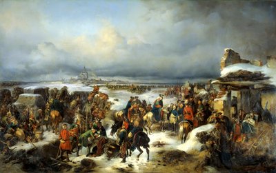 1761 年 12 月 16 日、1852 年 12 月 16 日のプロイセンのコルベルク要塞の占領。 作： Alexander von Kotzebue