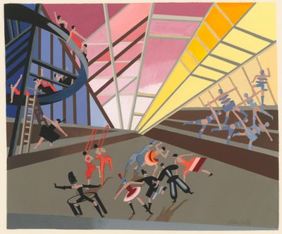 Décors de Théâtre のポートフォリオからの風光明媚なデザイン、1930 年。 作： Alexandra Alexandrowna Exter