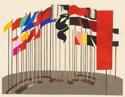 Décors de Théâtre のポートフォリオからの風光明媚なデザイン、1930 年。 作： Alexandra Alexandrowna Exter