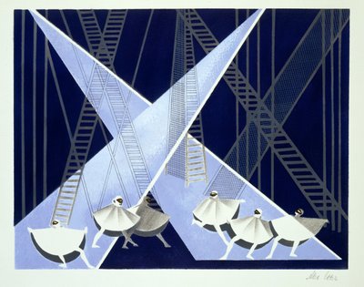 バレエのセットデザイン、1920年代に出版されたAlexandra Exterによる「Maquettes de Theatre」のイラスト（リソ） 作： Alexandra Alexandrowna Exter