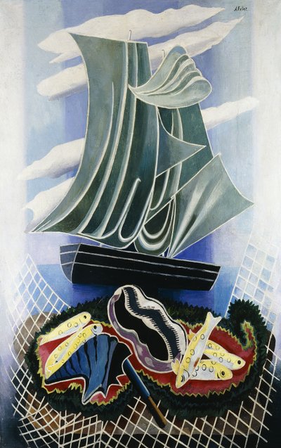 ボート; Le Bateau、c.1936（キャンバスのオイル） 作： Alexandra Alexandrowna Exter