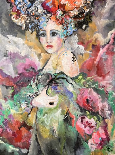 幻想的な花の肖像画 作： 