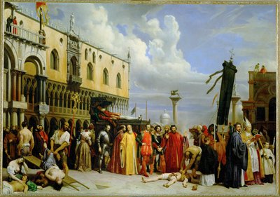1576年のペストの中、ヴェネツィアで亡くなったティツィアーノの葬儀 - ティツィアーノの葬儀を祝う会 ... 作： Alexandre-Jean-Baptiste Hesse