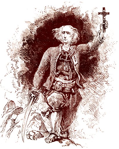チョウアンの僧侶。 ブルターニュでの王党派の反乱。 19世紀末（彫刻） 作： Alexandre (1850 1888) Ferdinandus