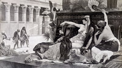 クレオパトラが臣下に毒を盛る - by カバネル 作： after Alexandre Cabanel